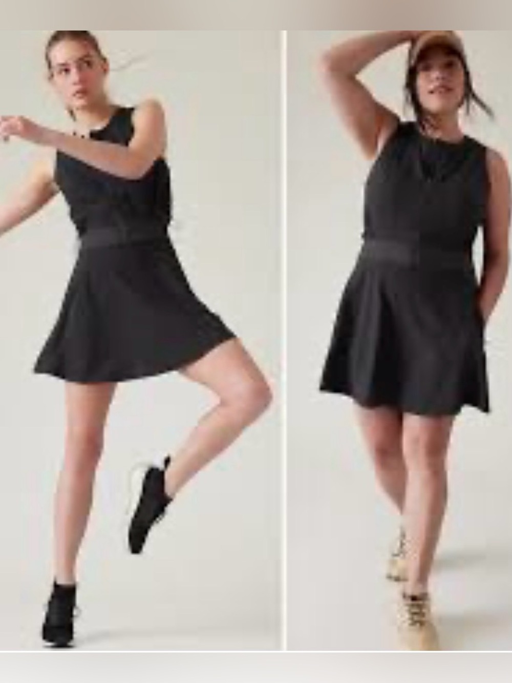 Athleta Black Zip-Front Athletic Mini Dress
